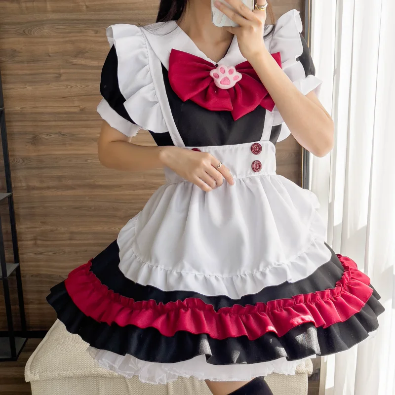 

Halloween Christmas Cosplay Maid Costumes Women Gothic Lolita Comic Con Show Little Evil Maid's Wear Role Play Outfit Sexy Dress
