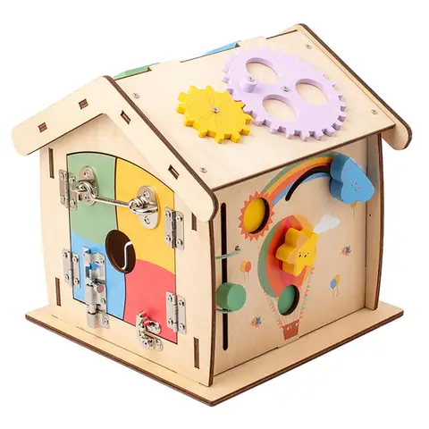 Деревянный домик Монтессори, игрушка для обучения, деревянный домик для активного отдыха, сенсорная игрушка для праздника, подарок для детей, мальчиков и девочек 3 лет