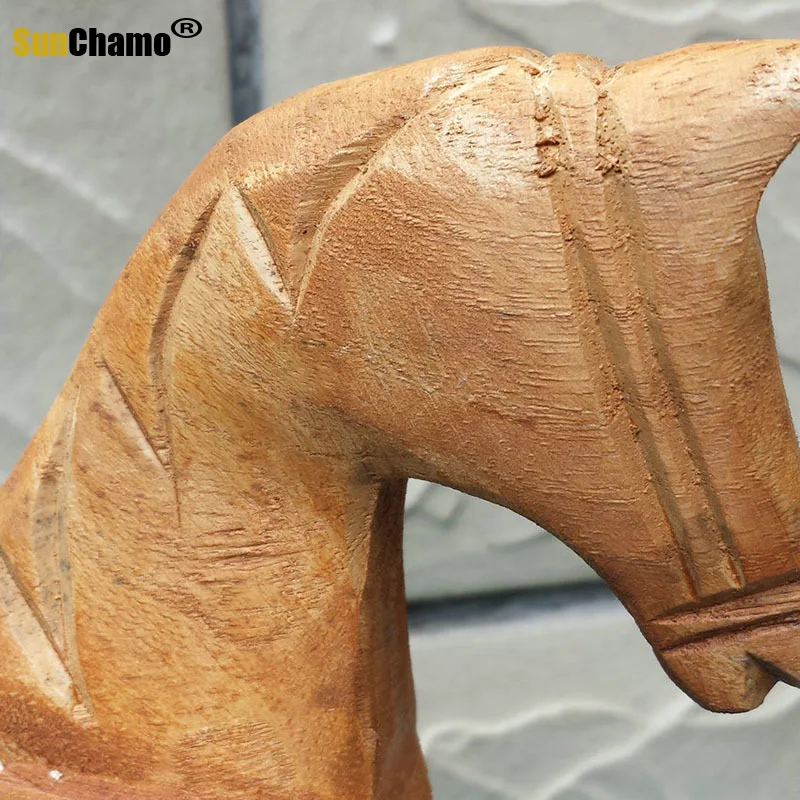 Креативная резьба деревянная лошадка-качалка ручная работа для детей украшение