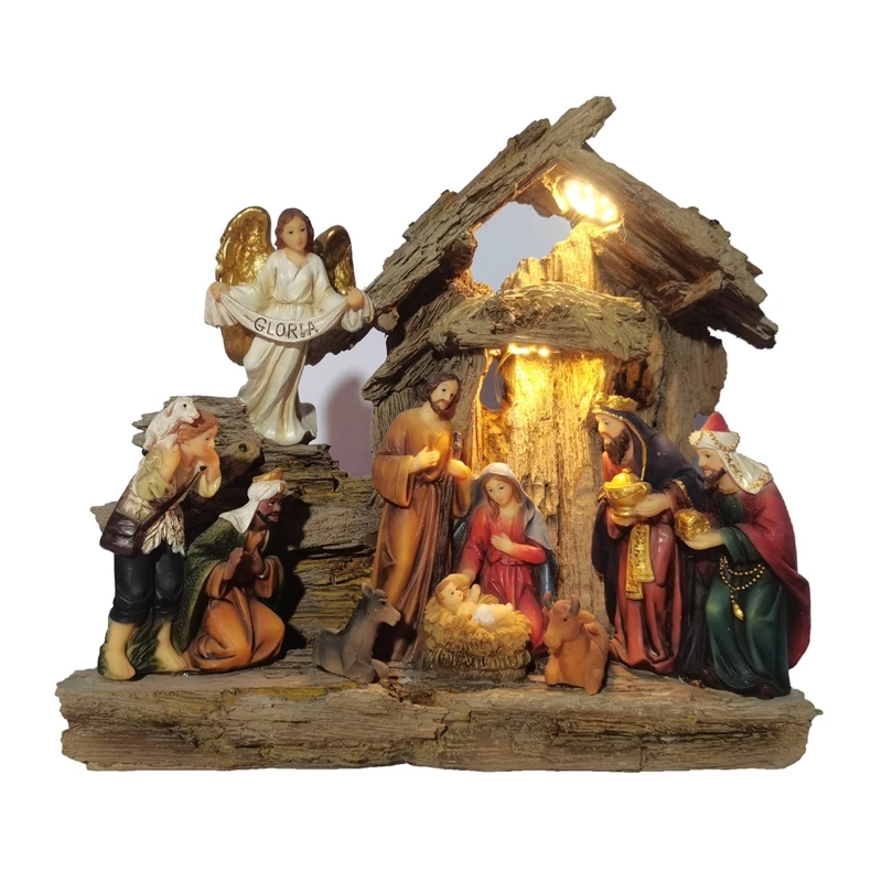 Nativity Scene Christmas Gift with Light Ornament Decorations Holy Xmas Decorative Religious Jesus Birth for Party Decor
Nativity Scene Christmas Gift with Light Ornament Decorations Holy Xmas Decorative Religious Jesus Birth for Party Decor