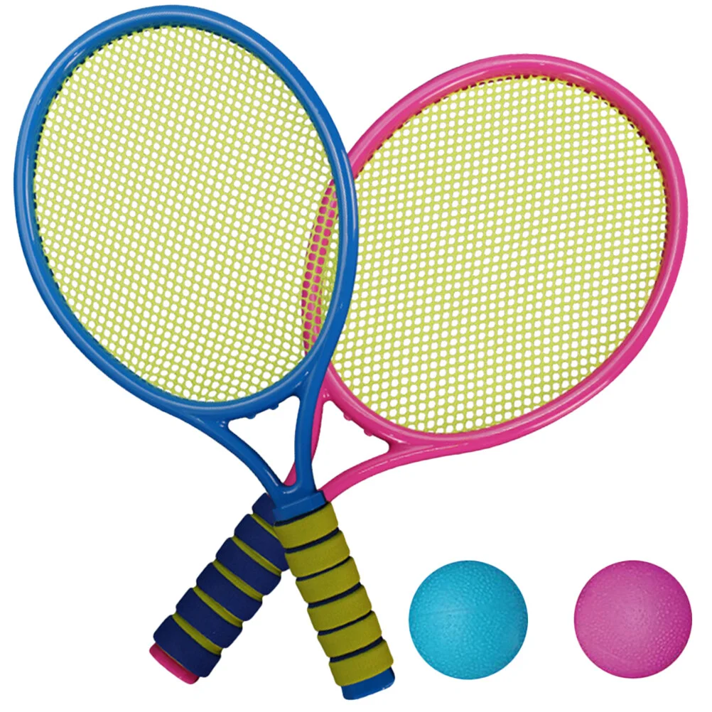 

Детские теннисные ракетки, детская Теннисная ракетка, пляжные игрушки, набор для бадминтона для детей с 2 теннисными мячиками ()
