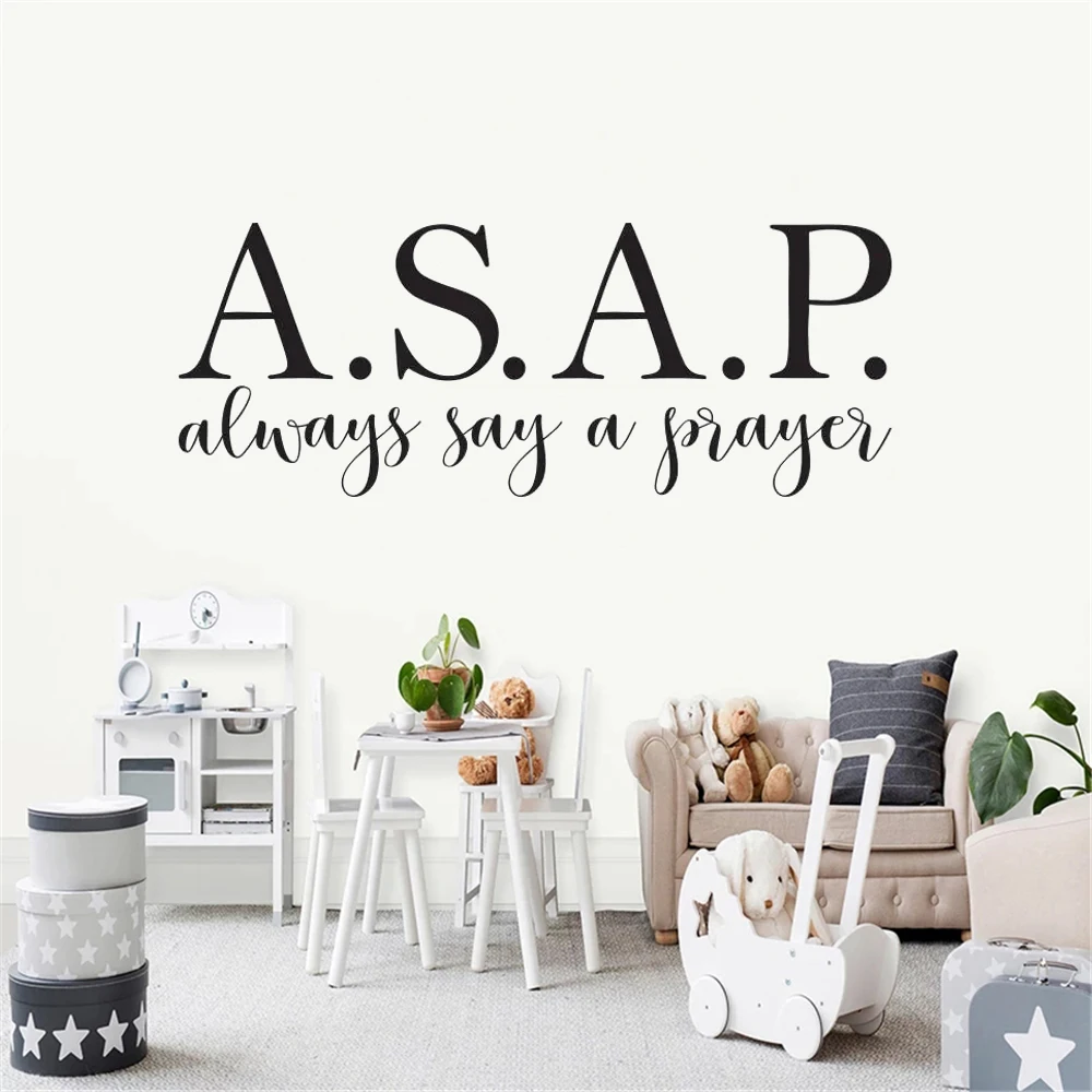 Wall Stickers A.S.A.P. Always Say A Prayer Quotes Murals Christian Decals Vinyl Livingroom Decoration Poster HJ1012
Wall Stickers A.S.A.P. Always Say A Prayer Quotes Murals Christian Decals Vinyl Livingroom Decoration Poster HJ1012
