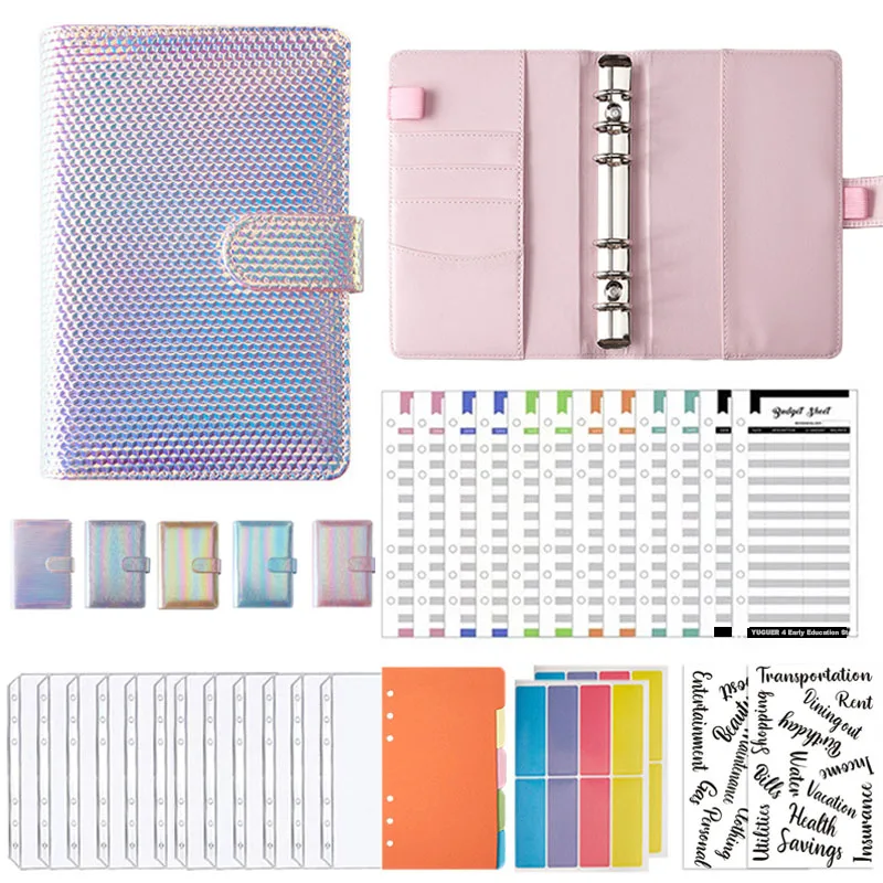 2022 A6 Binder Budget Planner Notebook Bronzing Covers Folder 6 Hole Binder Pockets Plastic Binder Zipper Money Saving Envelope
2022 A6 Binder Budget Planner Notebook Bronzing Covers Folder 6 Hole Binder Pockets Plastic Binder Zipper Money Saving Envelope