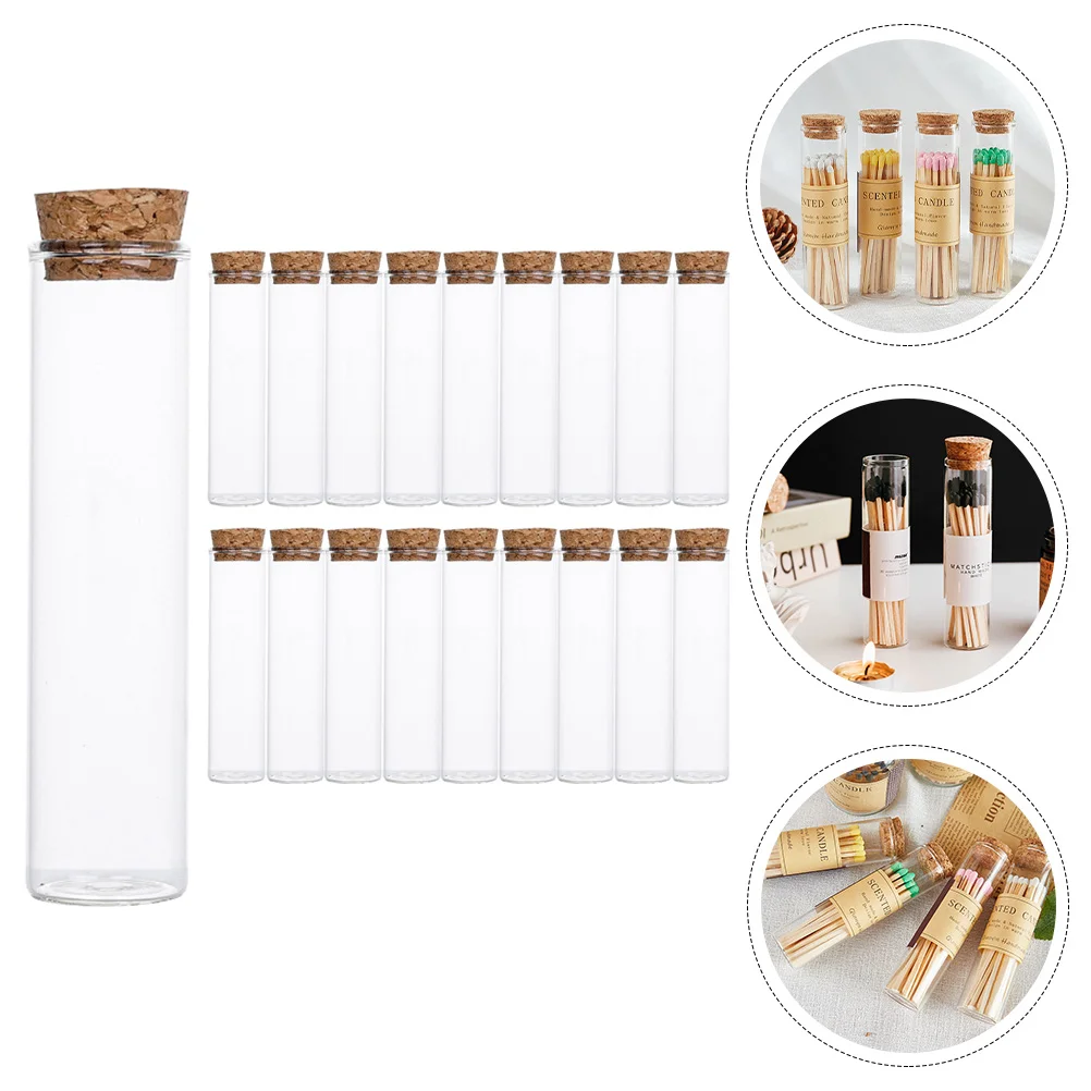 

Bottles Jars Bottle Cork Mini Matches Vials Tubes Jar Tiny Clear Holder Storage Message Packing Perfume Vial Sample Stopper