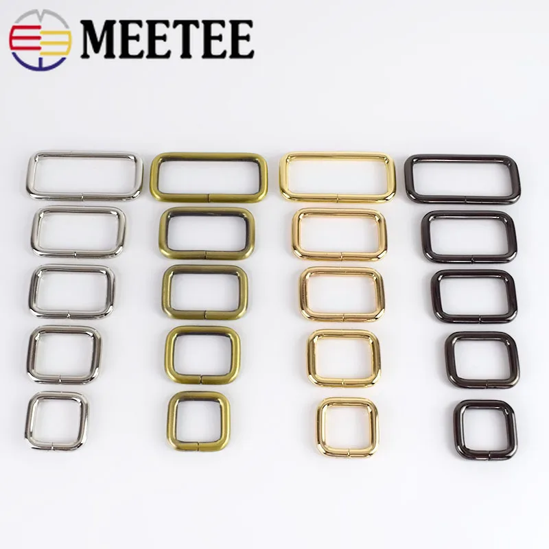 

5pcs 13-50mm Meetee Rectangle Metal O D Ring Buckles for Bags Webbing Belt Strap Shoes Adjuste DIY Hardware Accessories F4-5