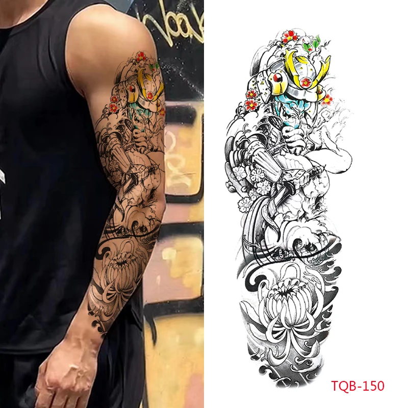Временная татуировка с большими рукавами и хризантемой, водостойкая цветная наклейка на тело для мужчин и женщин, искусственная татуировка на всю руку
Временная татуировка с большими рукавами и хризантемой, водостойкая цветная наклейка на тело для мужчин и женщин, искусственная татуировка на всю руку