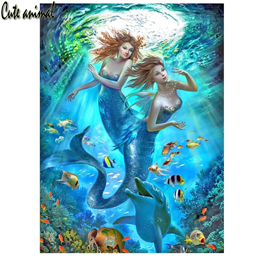 Картина из квадратных страз 5D «сделай сам», подводная вышивка с изображением русалки, рукоделие, океанический пейзаж, мозаика из страз, Наст... 
Картина из квадратных страз 5D «сделай сам», подводная вышивка с изображением русалки, рукоделие, океанический пейзаж, мозаика из страз, Наст...
