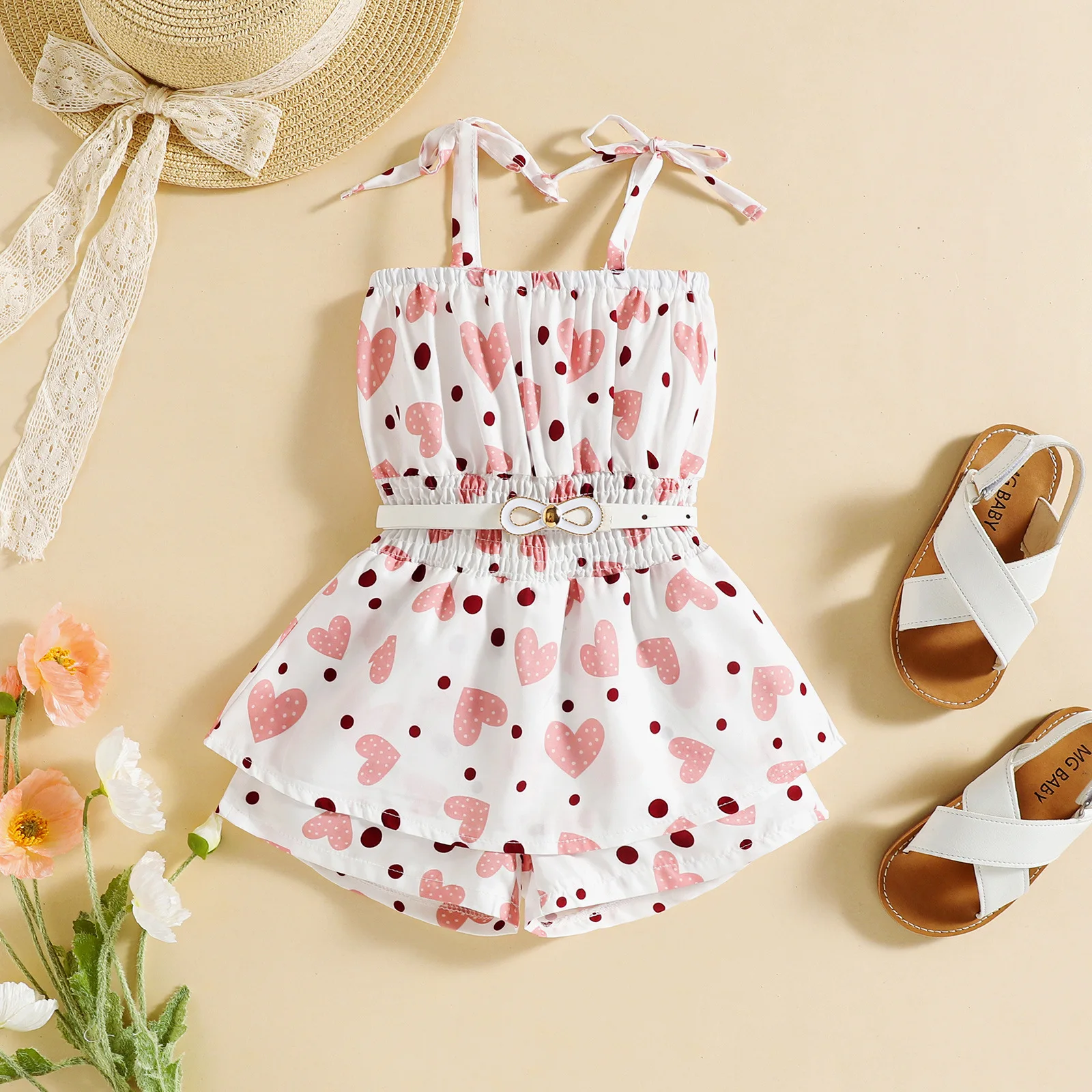 2022 Kids Clothes Summer Baby Girl Sling Jumpsuit Fashion Princess Love Print Costume With Belt Toddler Birthday Cute Clothing
2022 Kids Clothes Summer Baby Girl Sling Jumpsuit Fashion Princess Love Print Costume With Belt Toddler Birthday Cute Clothing
