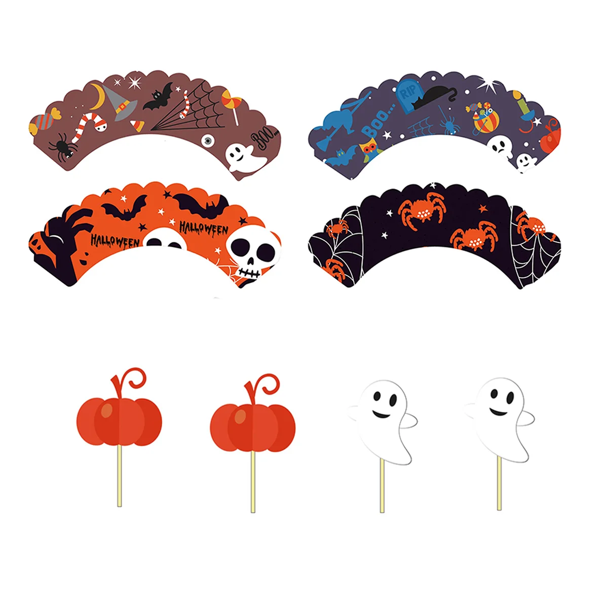 48pcs Cupcake Toppers Wrappers Paper Pumpkin Bat Hat Cake Picks Decor Muffin Picks Supplies
48pcs Cupcake Toppers Wrappers Paper Pumpkin Bat Hat Cake Picks Decor Muffin Picks Supplies