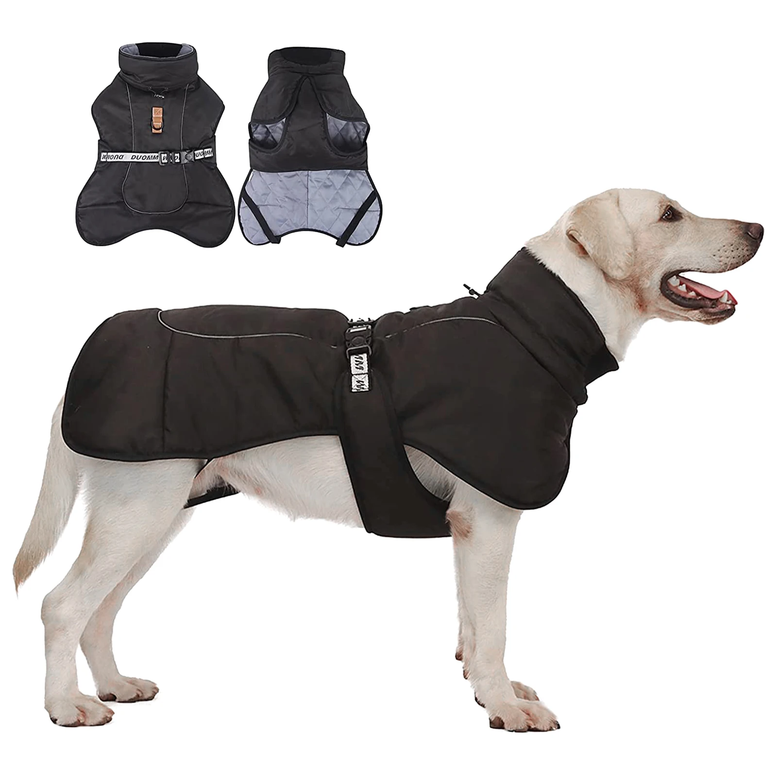 Dog Cold Weather Coats, Adjustable High Collar Dog Winter Coat, Reflective Outdoor Dog Rain Jacket Apparel Clothes with Buckle
Dog Cold Weather Coats, Adjustable High Collar Dog Winter Coat, Reflective Outdoor Dog Rain Jacket Apparel Clothes with Buckle