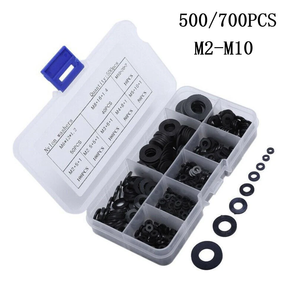 500/700pcs Black Nylon Flat Washer Plastic Insulation Spacers Seals Gasket O-rings Kit M2 M2.5 M3 M4 M5 M6 M8 M10 M12
500/700pcs Black Nylon Flat Washer Plastic Insulation Spacers Seals Gasket O-rings Kit M2 M2.5 M3 M4 M5 M6 M8 M10 M12