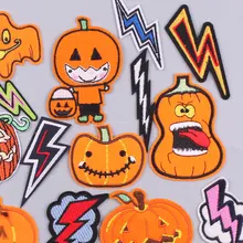 2022 Halloween Lightning Fusible Clothing Patch Accessories for Sewing Embroidered Patches for Denim Jacket Applique for Clothes