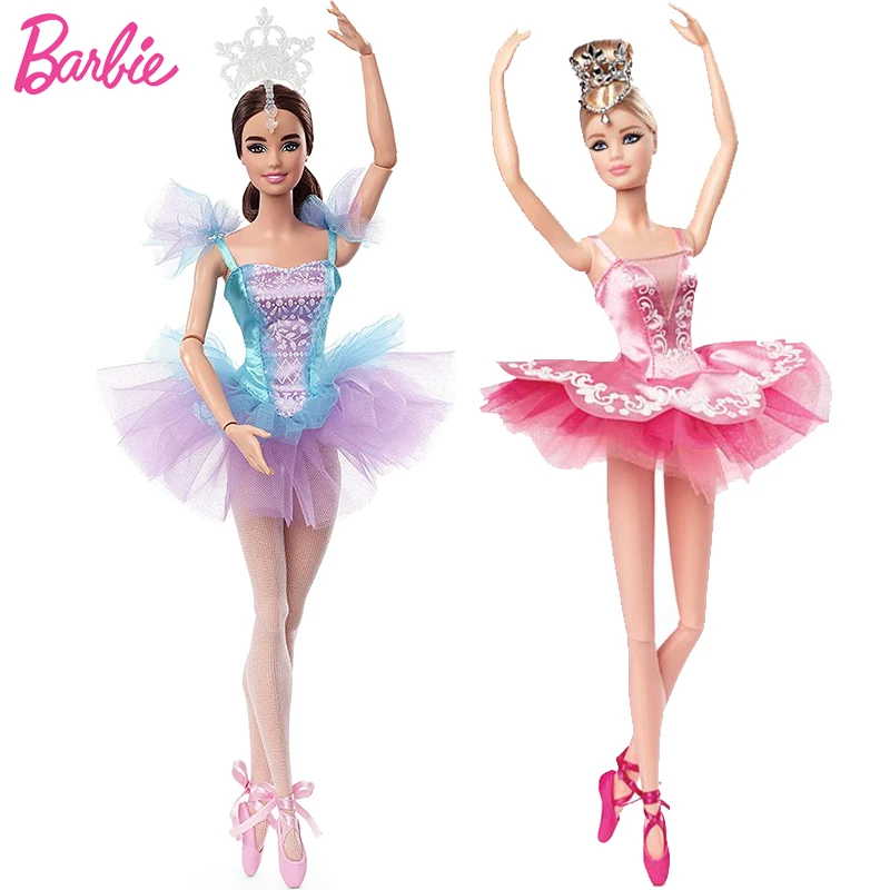 

12in Original Barbie Ballet Wishes Signature Doll for Girls Lace Ballerina Costumes Posable Wearing Tutu Pointe Shoes Tiara Gift