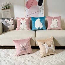 Rabbit Decorative Pillowcase Cute Soft Pillows For Sofa Bed Living Room Home Decoration Housse De Coussin Luxury Cushion Cover