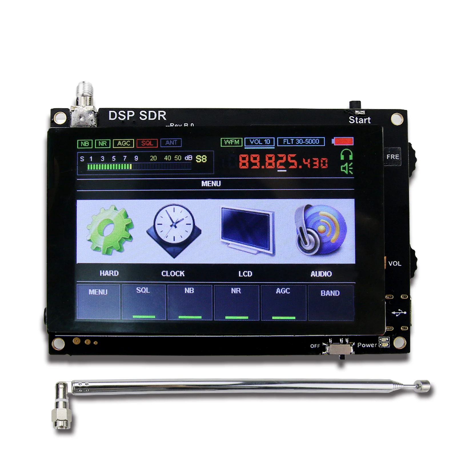 50KHz-200MHz HamGeek Malachite-DSP1 SDR Receiver with 2 Speakers 3.5" Display Antenna Without Shell
50KHz-200MHz HamGeek Malachite-DSP1 SDR Receiver with 2 Speakers 3.5" Display Antenna Without Shell