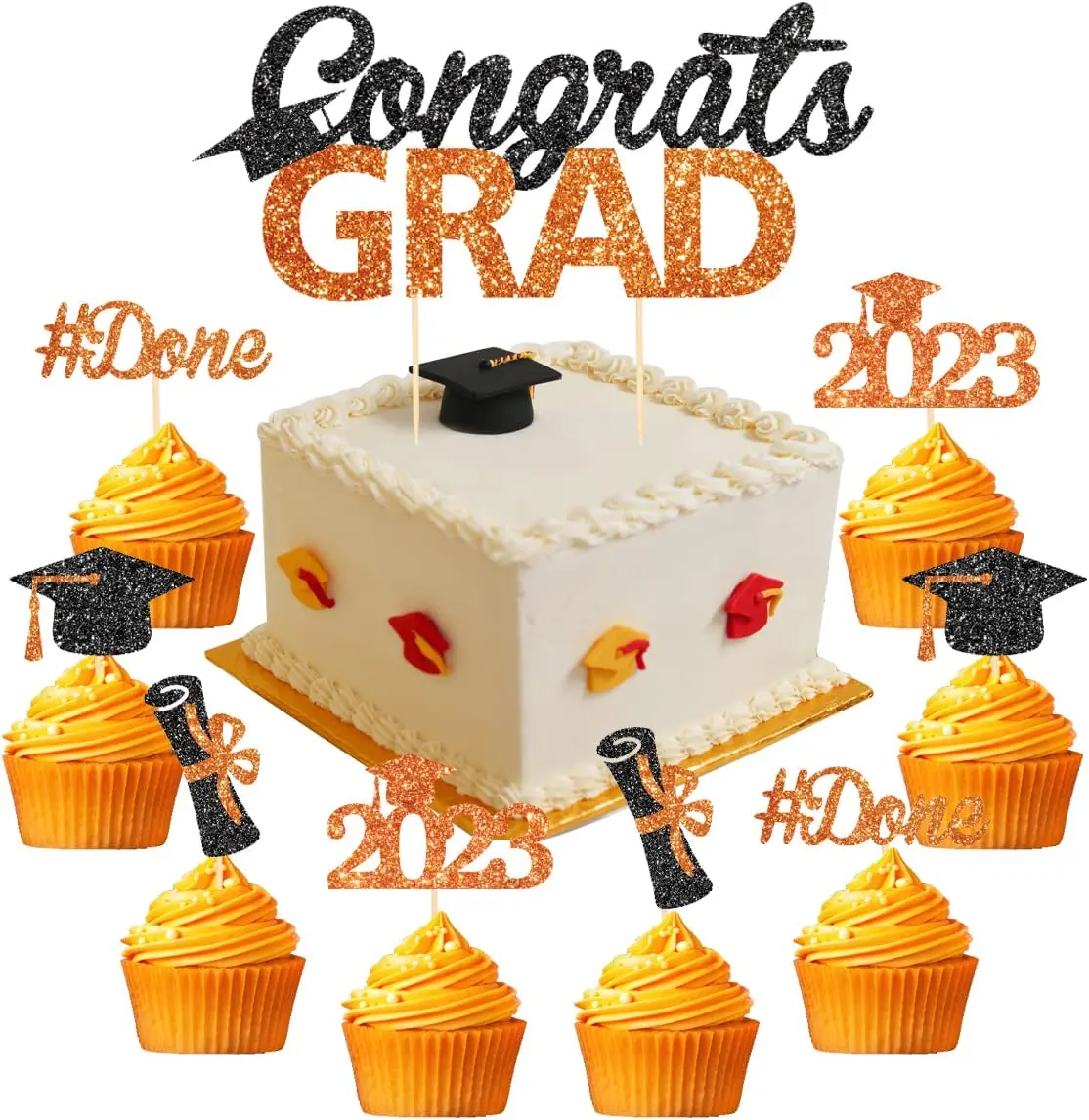 Graduation Decorations Orange and Black 2023 Congrats Grad Cake Topper Cupcake Picks for High School College Graduation Party
Graduation Decorations Orange and Black 2023 Congrats Grad Cake Topper Cupcake Picks for High School College Graduation Party