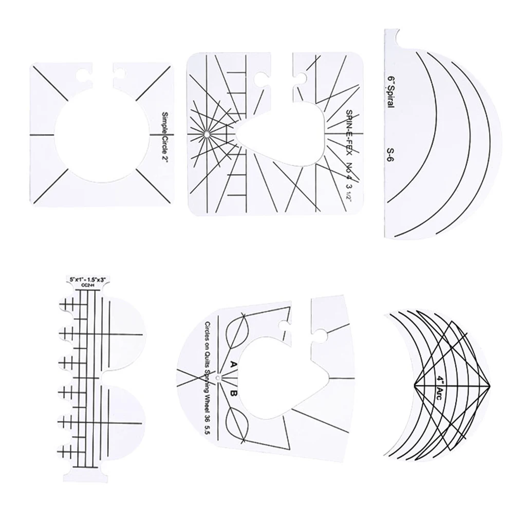 Pack of 6 Special-shaped Acrylic DIY Creative Quilting Templates Free Motion Transparent Sewing Accessories Quilting Supplies
Pack of 6 Special-shaped Acrylic DIY Creative Quilting Templates Free Motion Transparent Sewing Accessories Quilting Supplies