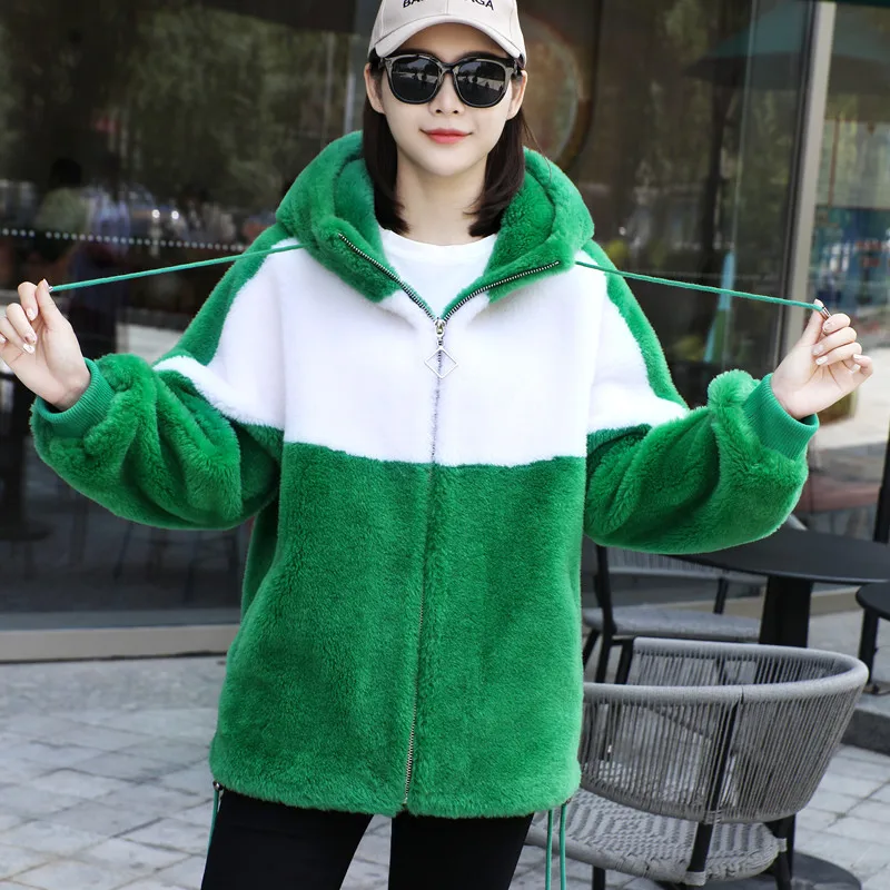 Women Winter Real Sheep Shearling Lamb Wool Fur Coat Female Fashion Color Matching Jacket Ladies Thick Warm Casual Outwear E668
Women Winter Real Sheep Shearling Lamb Wool Fur Coat Female Fashion Color Matching Jacket Ladies Thick Warm Casual Outwear E668