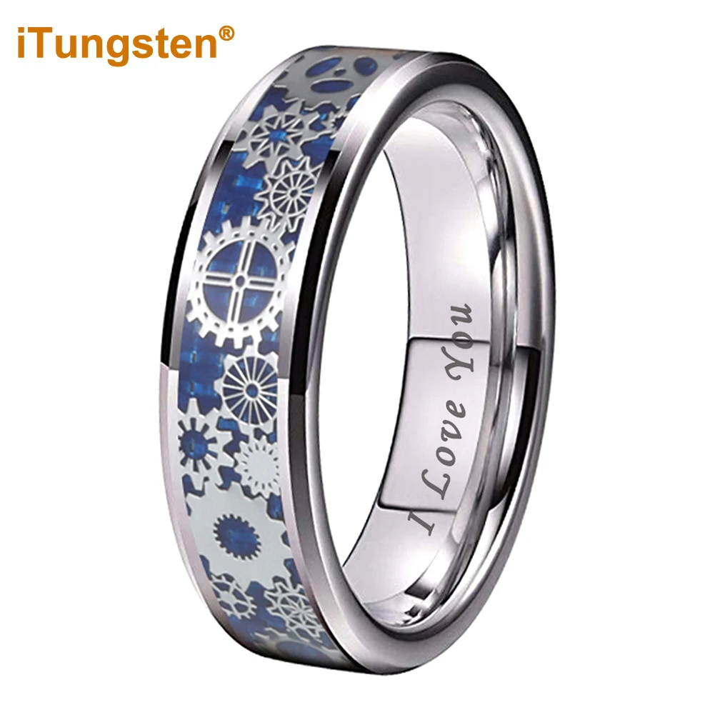 iTungsten 6mm 8mm Carbon Fiber Gear Inlay Tungsten Ring for Men Women Wedding Band Trendy Jewelry I Love You Stamped Comfort Fit
iTungsten 6mm 8mm Carbon Fiber Gear Inlay Tungsten Ring for Men Women Wedding Band Trendy Jewelry I Love You Stamped Comfort Fit