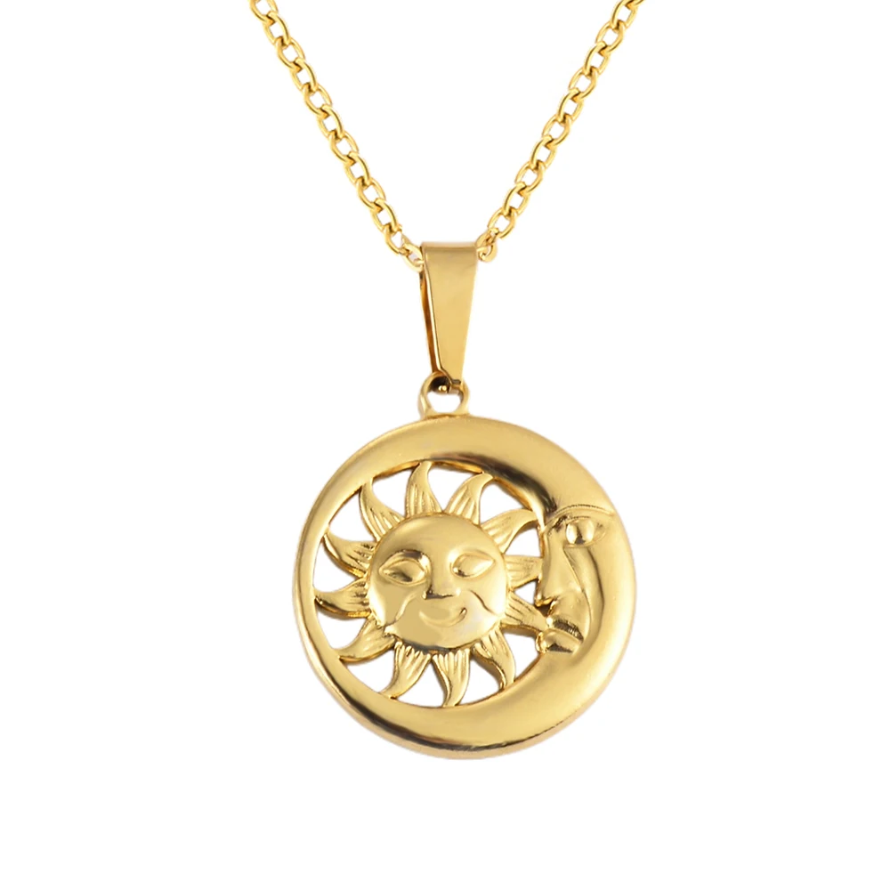 Gold Color Plated Necklace for Men Women Stainless Steel Round Sun Pendant Classic Cute Jewelry
Gold Color Plated Necklace for Men Women Stainless Steel Round Sun Pendant Classic Cute Jewelry