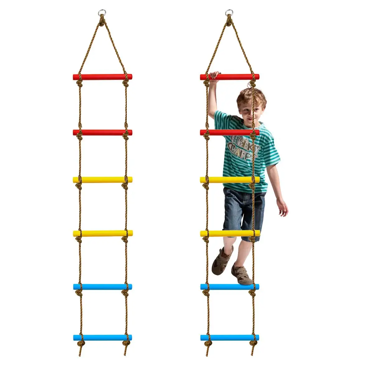 6.6FT Children's Outdoor Climbing Ladder Hanging Swing Wooden Rope Ladder Children Climbing Toy Safe Sports Rope Swing Funs
6.6FT Children's Outdoor Climbing Ladder Hanging Swing Wooden Rope Ladder Children Climbing Toy Safe Sports Rope Swing Funs