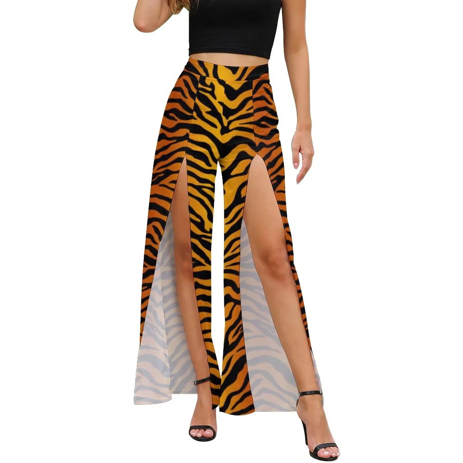 Tiger Stripe Print Leggings Pants Women Kawaii Printed Wide Pants Summer Slit Straight Streetwear Trousers 
Tiger Stripe Print Leggings Pants Women Kawaii Printed Wide Pants Summer Slit Straight Streetwear Trousers