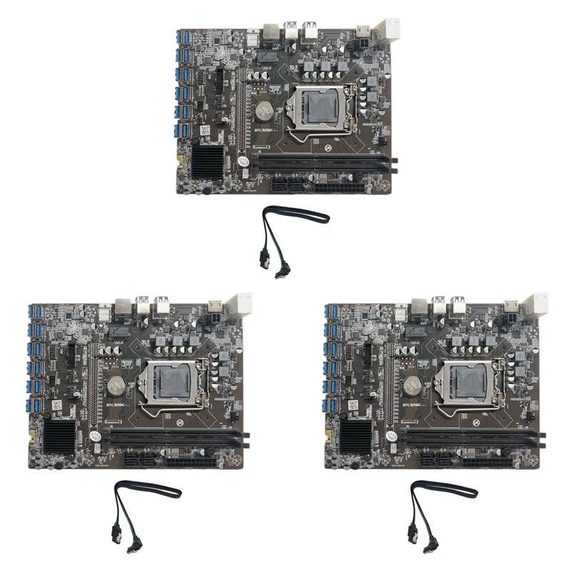 3X B250C BTC Mining Motherboard with SATA Cable 12XPCIE to USB3.0 Graphics Card Slot LGA1151 Supports DDR4 DIMM RAM
3X B250C BTC Mining Motherboard with SATA Cable 12XPCIE to USB3.0 Graphics Card Slot LGA1151 Supports DDR4 DIMM RAM