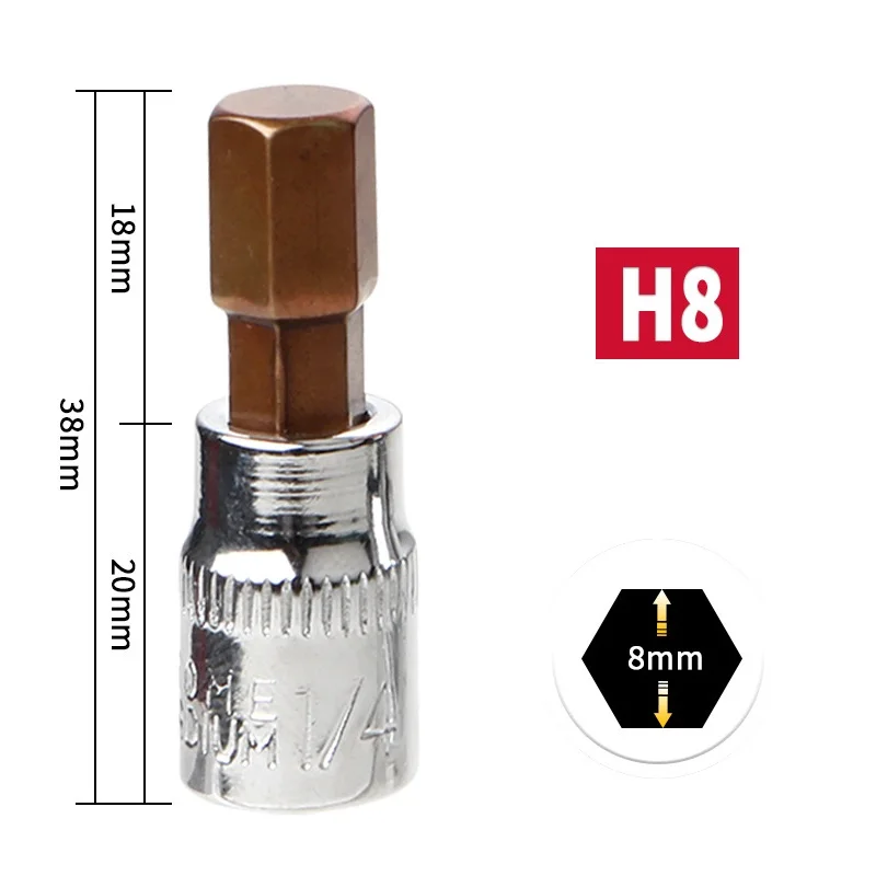 Hex Bit Socket Screwdriver Bit Set Chrome Vanadium Steel Driver Socket 1/4" 6.35mm Socket Screwdriver H3 H4 H5 H6 H7 H8
Hex Bit Socket Screwdriver Bit Set Chrome Vanadium Steel Driver Socket 1/4" 6.35mm Socket Screwdriver H3 H4 H5 H6 H7 H8