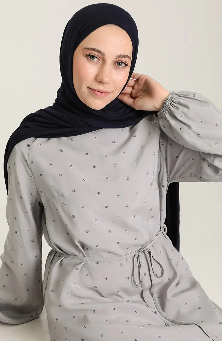 

New Fashion Muslim Pattern Belted Dress Women Ramadan Evening Dress Hijab Clothing Stylish Made in Africa Dubai Turkey Turkish