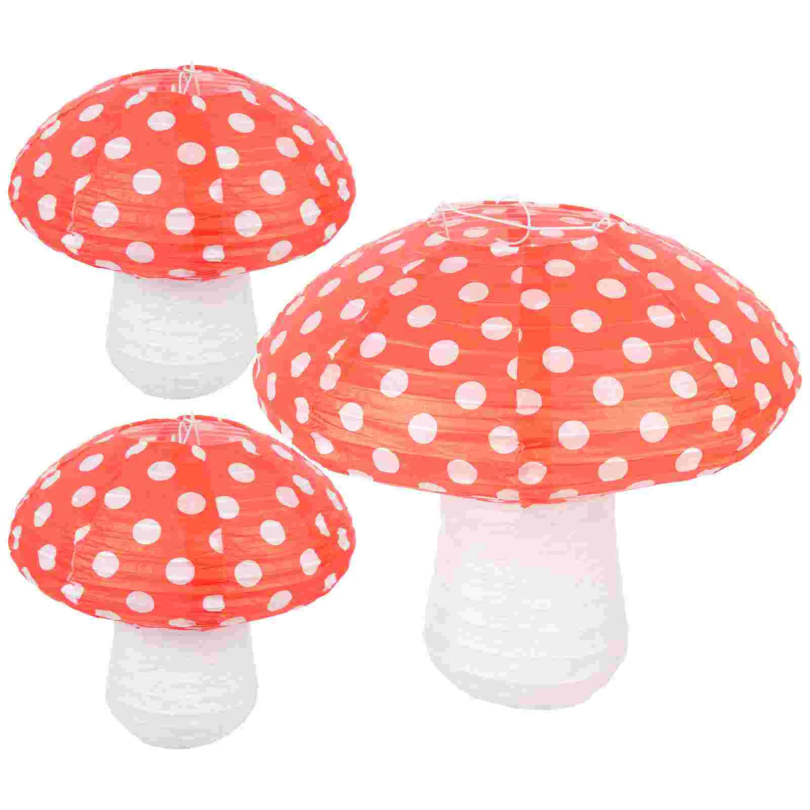 3pcs Hanging Paper Lanterns Mushroom Shaped Lanterns Party Supplies Mushroom Paper Lanterns 3D Mushroom Shaped Lantern 
3pcs Hanging Paper Lanterns Mushroom Shaped Lanterns Party Supplies Mushroom Paper Lanterns 3D Mushroom Shaped Lantern