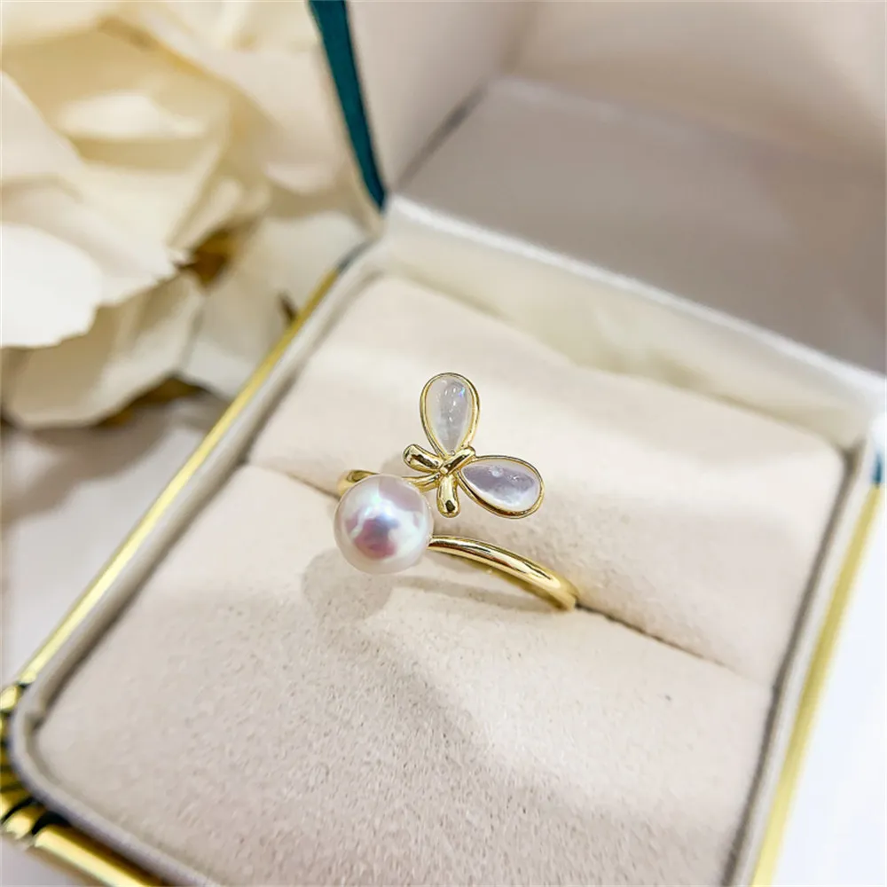 S925 sterling silver wrapped real gold half hole bead holder ring handmade diy sticky crystal pearl inlay empty holder open ring
S925 sterling silver wrapped real gold half hole bead holder ring handmade diy sticky crystal pearl inlay empty holder open ring