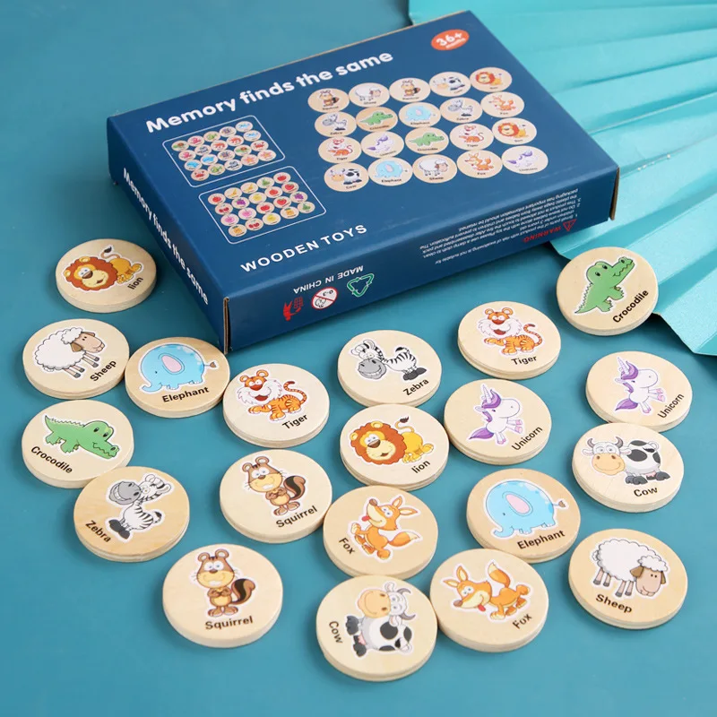 Игровой набор "Найди одинаковый узор" из дерева для малышей, детские образовательные деревянные игрушки, детская карточная игра "Шахматы", тренировка мышления.