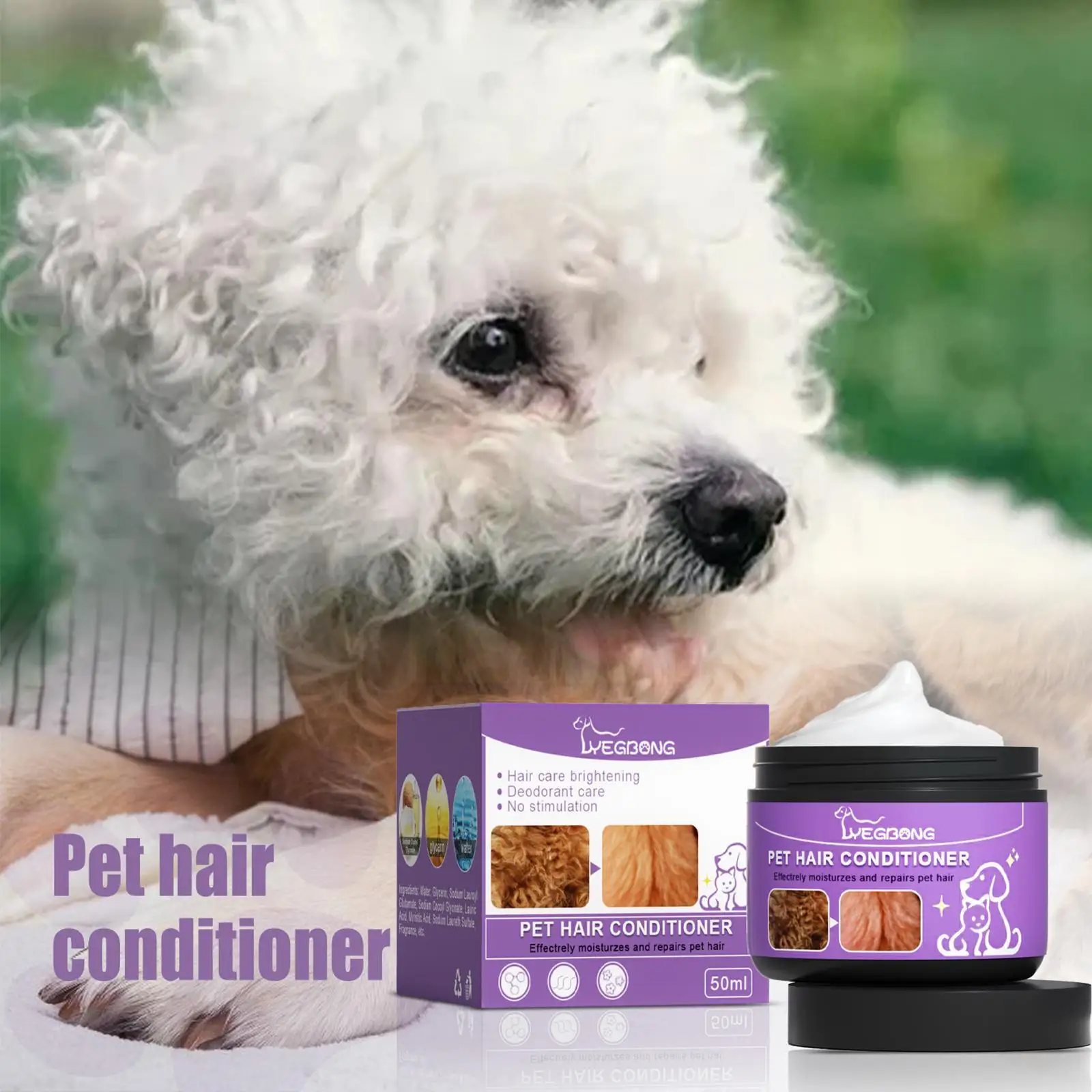 50ml Pet Hair Conditioner Pet Hair Cleaning Care Pet Non-knotted Hair Conditioning Cat Oil Pet Dog Hair Cream Care Soft J9Y3
50ml Pet Hair Conditioner Pet Hair Cleaning Care Pet Non-knotted Hair Conditioning Cat Oil Pet Dog Hair Cream Care Soft J9Y3