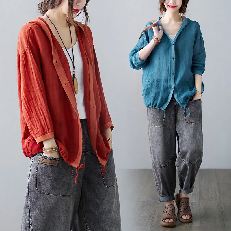 Thin Cotton Linen Cardigan Coat, Medium Length, Loose, Artistic Air Conditioning Shirt, Sun Protection Jacket, Overlay, Summer
Thin Cotton Linen Cardigan Coat, Medium Length, Loose, Artistic Air Conditioning Shirt, Sun Protection Jacket, Overlay, Summer