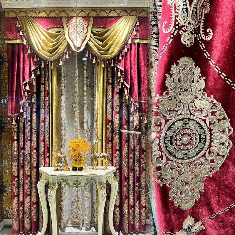 Custom curtain American wine red retro living room thick velvet wedding room cloth blackout curtain tulle valance drape C1000
Custom curtain American wine red retro living room thick velvet wedding room cloth blackout curtain tulle valance drape C1000