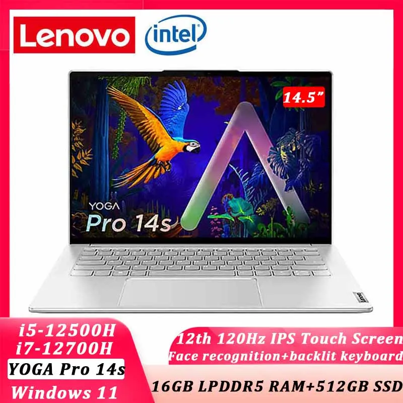 

Lenovo Yoga Pro 14s 2022 Laptop 12th Intel Core i7-12700H Windows 11 16GB RAM 512G SSD 14.5" RTX 3050 120Hz Ultraslim Notebook