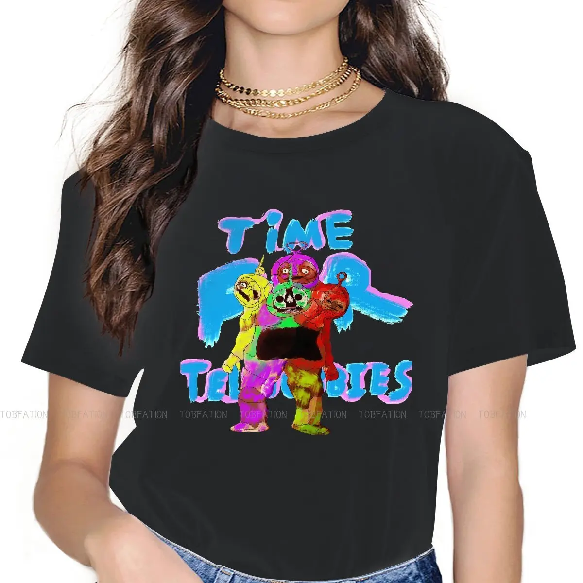 Horror Time Women Tshirts Teletubbies Tinky Winky Toddler Program Gothic Vintage Female Clothing Large Cotton Graphic Tops
Horror Time Women Tshirts Teletubbies Tinky Winky Toddler Program Gothic Vintage Female Clothing Large Cotton Graphic Tops