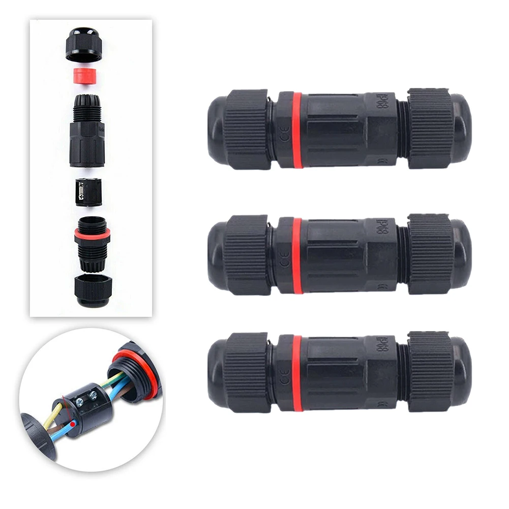 3pc IP68 Waterproof Cable Connector 3Pin Outdoor Plug Socket 3 Pole Core Industrial Electrical Joint Plug Straight Connector
3pc IP68 Waterproof Cable Connector 3Pin Outdoor Plug Socket 3 Pole Core Industrial Electrical Joint Plug Straight Connector