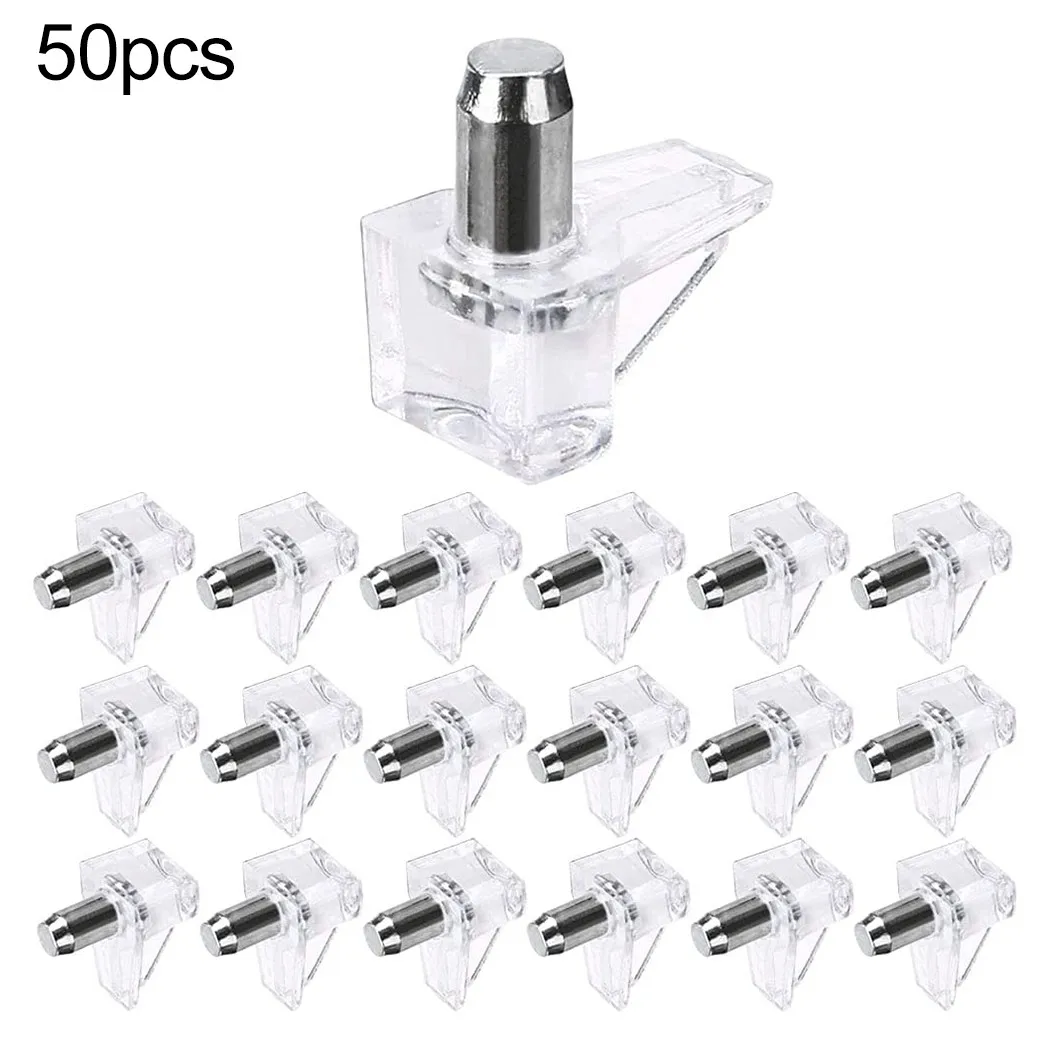 50pcs Clear Kitchen Cabinet Shelf Supports Pegs / Studs With Metal Pin For Furniture Hardware Tools Kit
50pcs Clear Kitchen Cabinet Shelf Supports Pegs / Studs With Metal Pin For Furniture Hardware Tools Kit