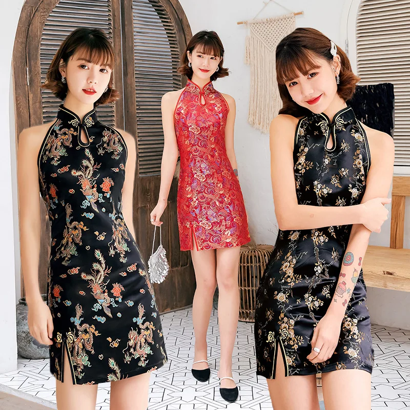 5Colors Chinese Traditional Cheongsam For Woman Satin Sexy Qipao Vintage Dress Bride Wedding Dress Evening Party Sleeveless
5Colors Chinese Traditional Cheongsam For Woman Satin Sexy Qipao Vintage Dress Bride Wedding Dress Evening Party Sleeveless