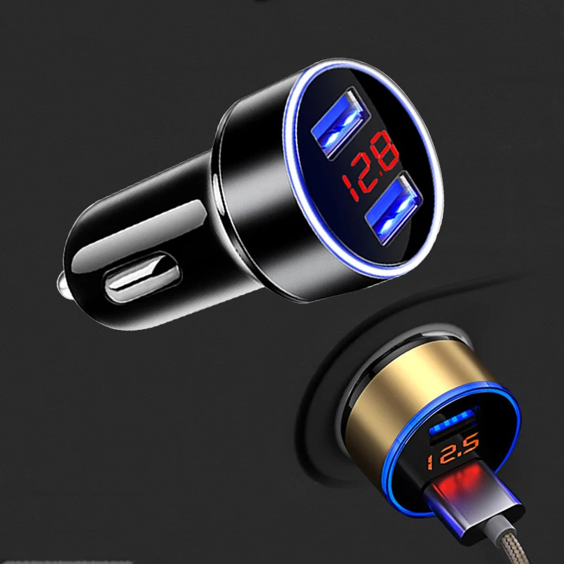 Car Charger For Cigarette Lighter Smart Phone USB Adapter Mobile Phone Charger Dual USB Digital Display Voltmeter Fast Charging
Car Charger For Cigarette Lighter Smart Phone USB Adapter Mobile Phone Charger Dual USB Digital Display Voltmeter Fast Charging