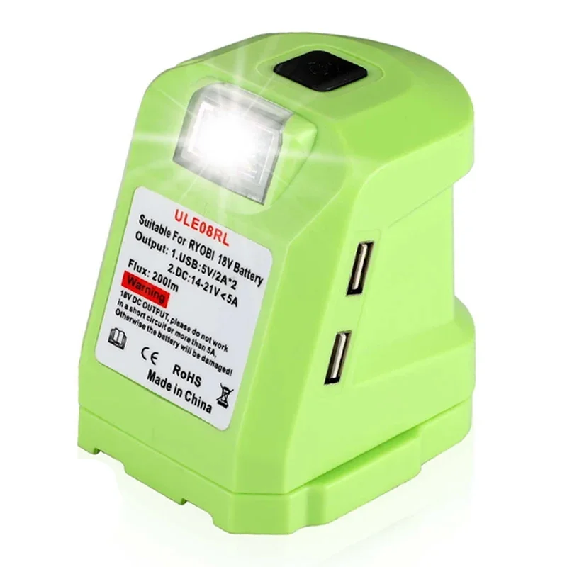 USB адаптер для аккумуляторов Ryobi с подсветкой IWP
USB адаптер для аккумуляторов Ryobi с подсветкой IWP