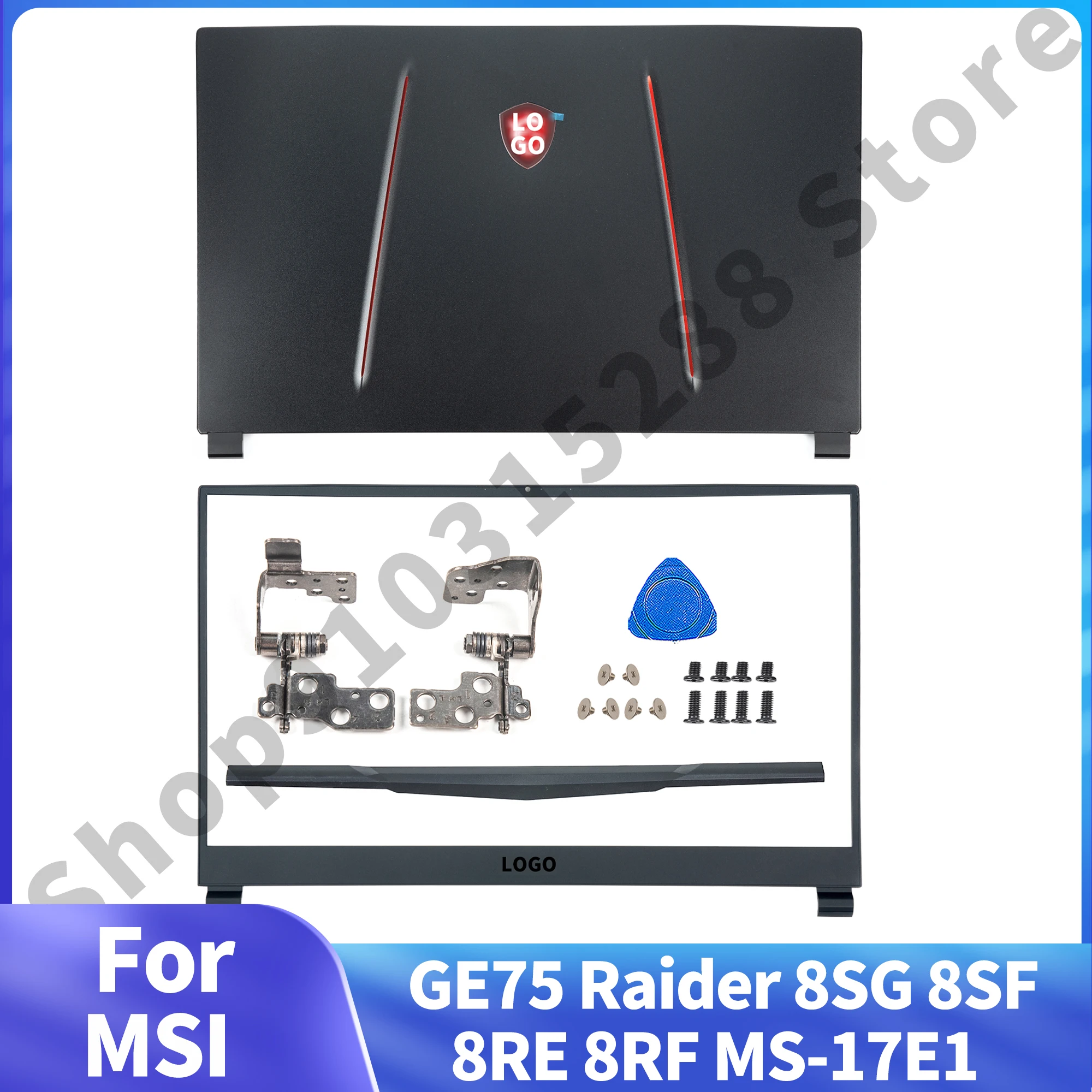 

Новый корпус для MSI GE75 Raider 8SG 8SF 8RE 8RF MS-17E1, задняя крышка ЖК-дисплея, петли, черные задние верхние корпуса, запасные части для ноутбуков