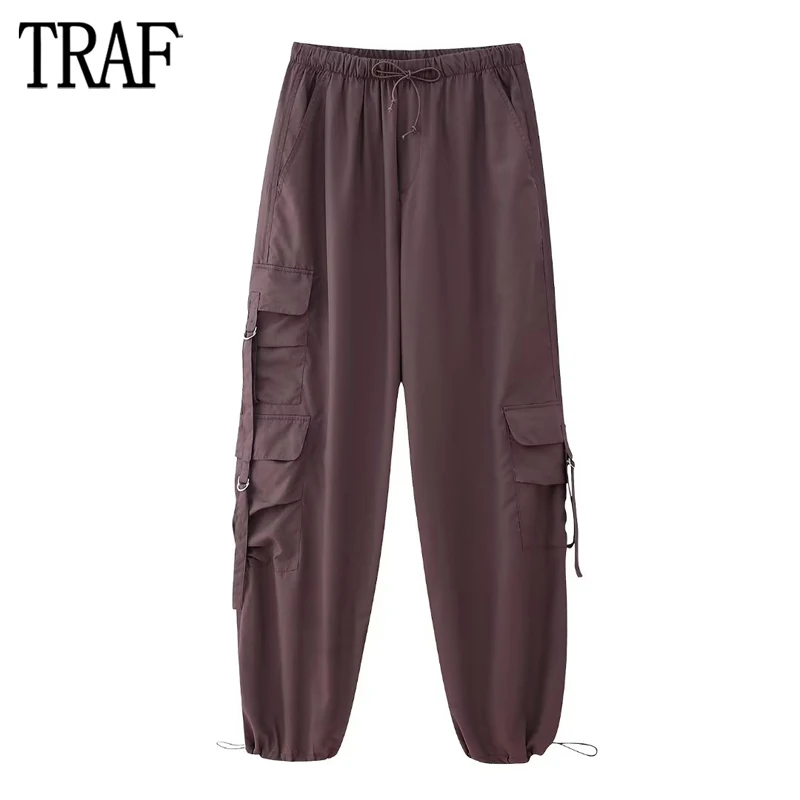 TRAF Cargo Pants Woman Parachute High Waist Trousers Women Winter Casual Baggy Pants Woman Drawstrings Pockets Pants for Women
TRAF Cargo Pants Woman Parachute High Waist Trousers Women Winter Casual Baggy Pants Woman Drawstrings Pockets Pants for Women