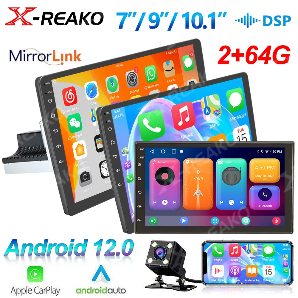 X-REAKO 1 din автомобильный радиоприемник, мультимедийный плеер WiFi CarPlay Auto Android 12 7/9/10 "DSP WiFi 2 + 64G GPS-навигация Bluetooth FM стерео
X-REAKO 1 din автомобильный радиоприемник, мультимедийный плеер WiFi CarPlay Auto Android 12 7/9/10 "DSP WiFi 2 + 64G GPS-навигация Bluetooth FM стерео