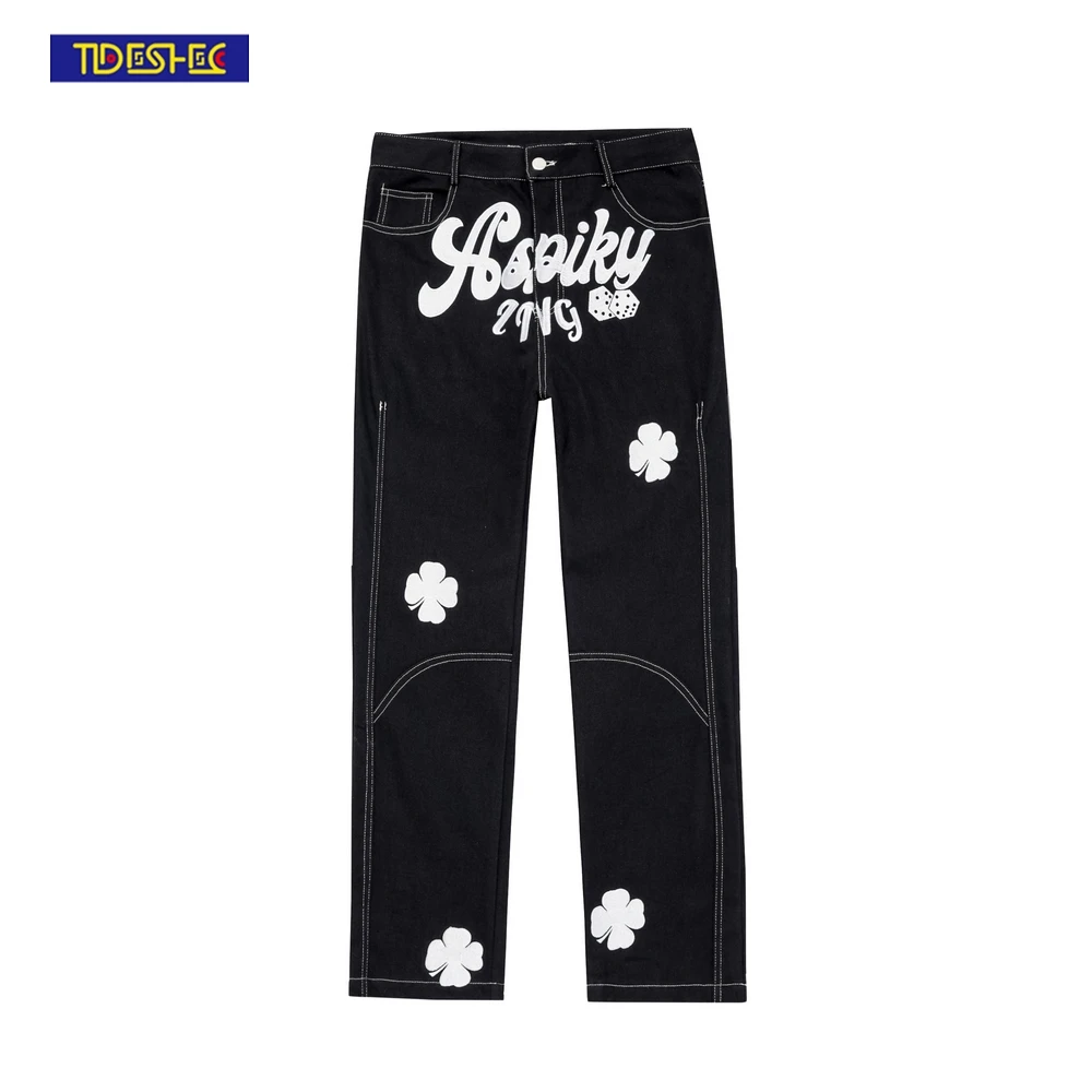 High Quality Jeans Men Women Straight Leg Pants Fashion Embroidery Craft Letter Petal Dice Cupid Heartbreak Jeans for MenWomen
High Quality Jeans Men Women Straight Leg Pants Fashion Embroidery Craft Letter Petal Dice Cupid Heartbreak Jeans for MenWomen