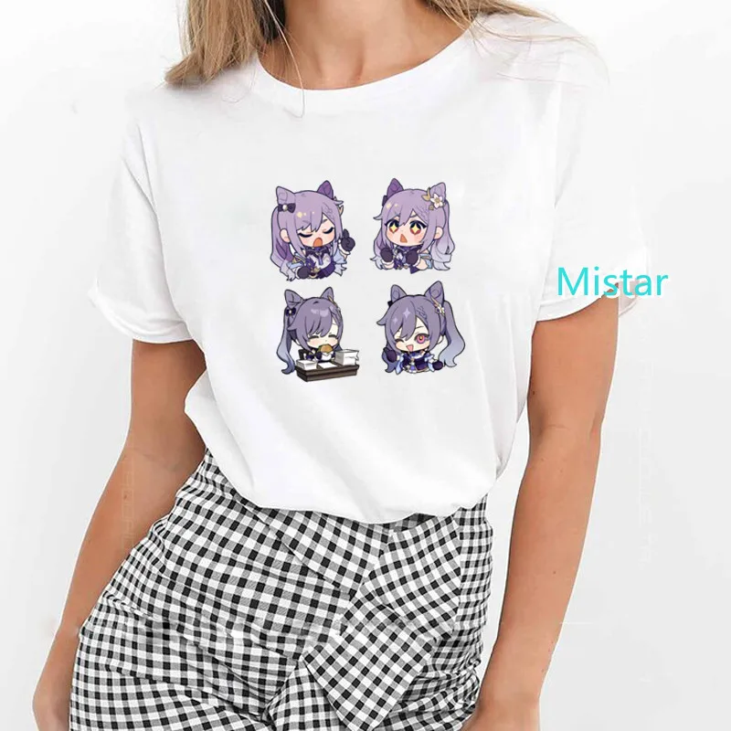 Женская футболка с принтом аниме Genshin Impact, смешная футболка в стиле Харадзюку С Рисунком идола манги, женские корейские топы с графическим р... 
Женская футболка с принтом аниме Genshin Impact, смешная футболка в стиле Харадзюку С Рисунком идола манги, женские корейские топы с графическим р...