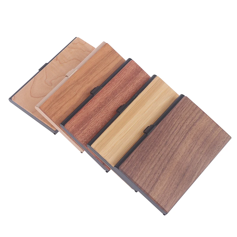 5 colors Wood business card Holder Stainless Steel Pocket New Business ID Credit Card Case Metal Fine Box Holder 9.2cm*5.5cm
5 colors Wood business card Holder Stainless Steel Pocket New Business ID Credit Card Case Metal Fine Box Holder 9.2cm*5.5cm