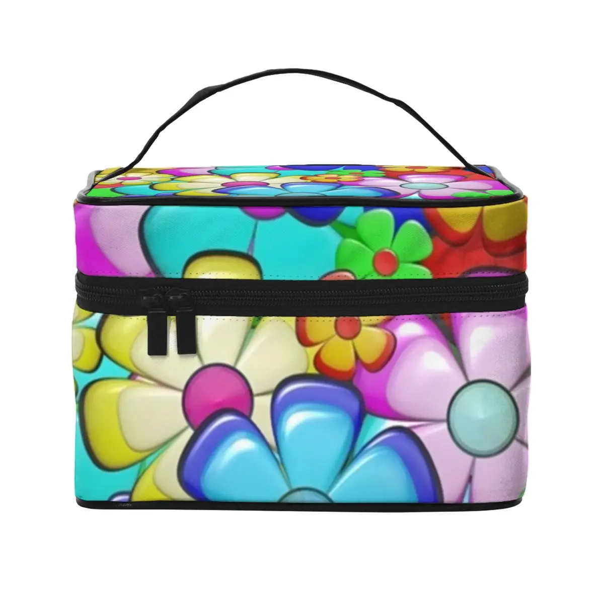 Hippie Retro Peace Cosmetic Bags Colorful Flower Print Organization Storage Organizers with Handle Daily For Girls Makeup Pouch
Hippie Retro Peace Cosmetic Bags Colorful Flower Print Organization Storage Organizers with Handle Daily For Girls Makeup Pouch
