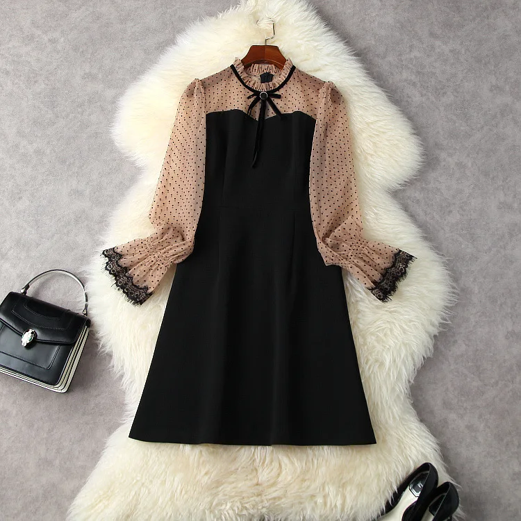 European and American women's wear spring 2022 new Long sleeve wave dot horn sleeve Fashion Patchwork dress
European and American women's wear spring 2022 new Long sleeve wave dot horn sleeve Fashion Patchwork dress